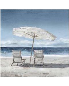 Two Deck Chairs w Umbrella Painting M1  