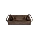 High Sided Wooden Trays Set2 M2