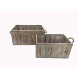 Slatted Wooden Box  M2 Set2 (DUE LATE MAY)