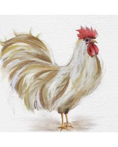 White Rooster Painting M4